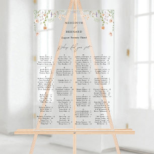Vintage Rustic Wildflower Acrylic Seating Chart