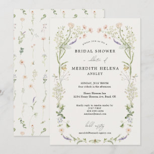 Vintage Rustic Wildflower Wedding Bridal Shower Invitation