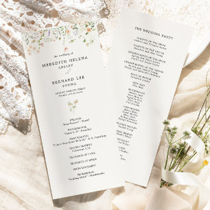 Vintage Rustic Wildflower Wedding Flat Program