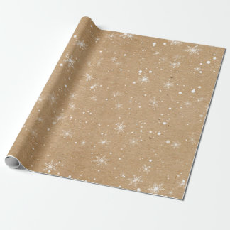 Vintage Rustic Winter Snowflake Christmas Holiday Wrapping Paper