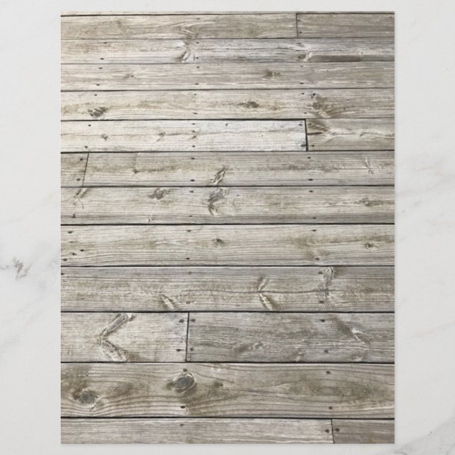 Vintage Rustic Wood Planks Pattern Scrapbook Paper (Front)