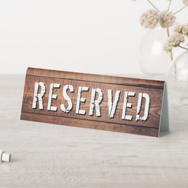 VIntage Rustic Wooden Look Reserved Table Sign (In SItu (Table))