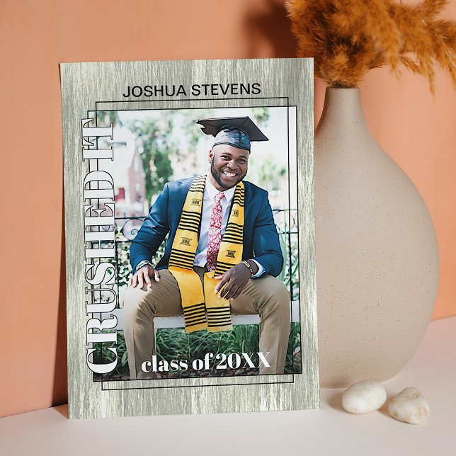 Vintage Rustic Woodgrain Graduation Announcement (Creator Uploaded)