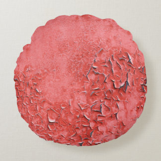 Vintage Rusty Iron Wall Texture Round Cushion