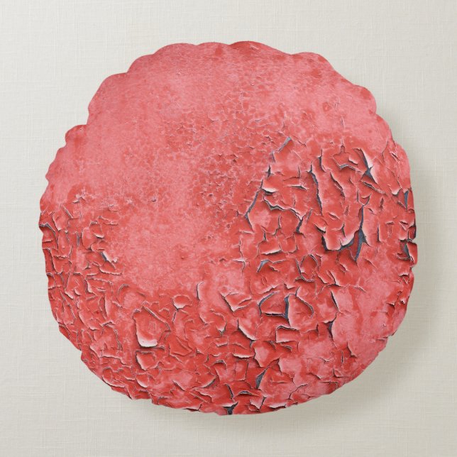 Vintage Rusty Iron Wall Texture Round Cushion (Front)