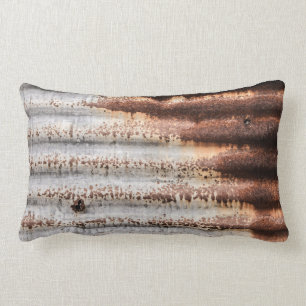 Vintage Rusty Metal Lumbar Cushion