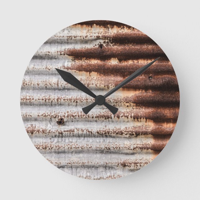 Vintage Rusty Metal Round Clock (Front)