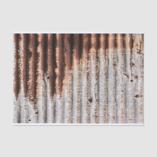 Vintage Rusty Metal Tissue Paper (Front)