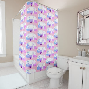 Vintage RV Motorhome Camper Trailer Shower Curtain