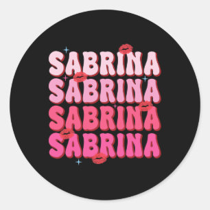 Vintage Sabrina Personalised Name I Love Sabrina G Classic Round Sticker