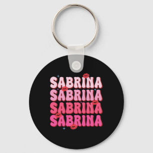 Vintage Sabrina Personalised Name I Love Sabrina G Key Ring
