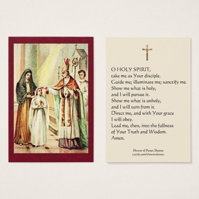 Vintage Sacrament of Confirmation Girl Holy Card (Front & Back)
