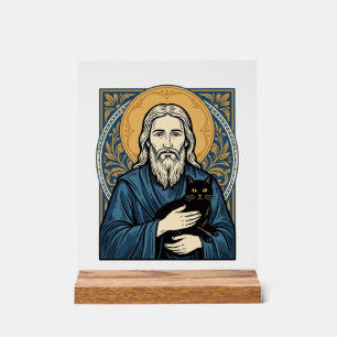 Vintage Sacred Cat Portrait Vector Shirt Design_1 Acrylic Sign