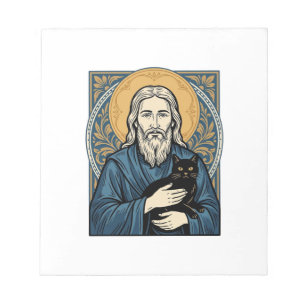 Vintage Sacred Cat Portrait Vector Shirt Design_1 Notepad