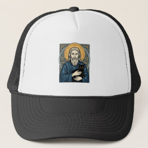 Vintage Sacred Cat Portrait Vector Shirt Design_1 Trucker Hat