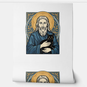 Vintage Sacred Cat Portrait Vector Shirt Design_1 Wallpaper