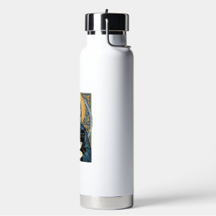 Vintage Sacred Cat Portrait Vector Shirt Design_1 Water Bottle
