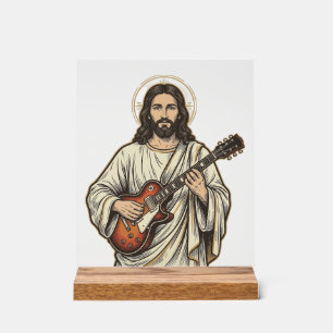 Vintage Sacred Guitarist Engraving Shirt Design_1 Acrylic Sign
