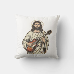 Vintage Sacred Guitarist Engraving Shirt Design_1 Cushion