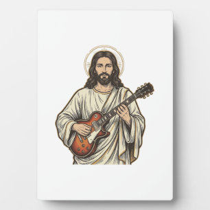 Vintage Sacred Guitarist Engraving Shirt Design_1 Plaque