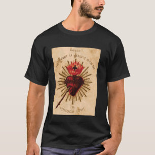 Vintage Sacred Heart of Jesus Catholic Art Traditi T-Shirt