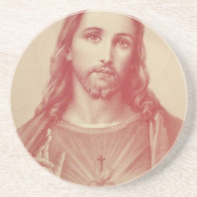 Vintage Sacred Heart of Jesus Coaster (Front)