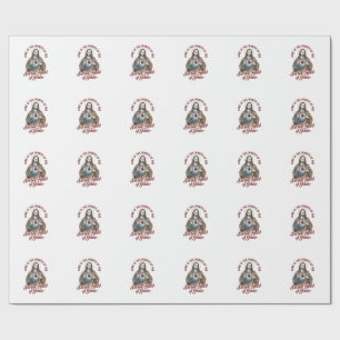Vintage Sacred Heart of Jesus June Religious Shirt Wrapping Paper