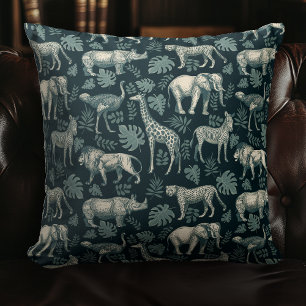 Vintage Safari African Animals  Cushion