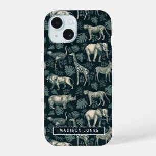 Vintage Safari African Animals iPhone 15 Case