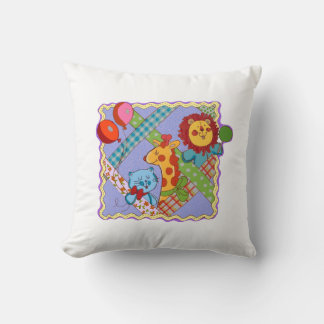 Vintage Safari Animals Throw Pillow
