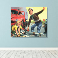 Vintage Safety Patrol Crossing Guard Helping Girl