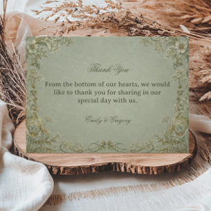 Vintage Sage Floral Thank You Card
