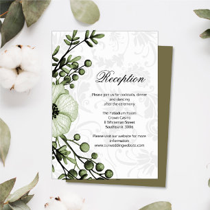 Vintage Sage Green Boho Reception Enclosure Card