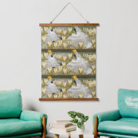 Vintage Sage Green Cockatoo Parrot Magnolia Art