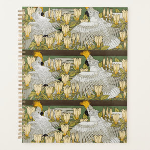 Vintage Sage Green Cockatoo Parrot Magnolia Art Planner