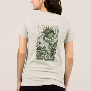 Vintage Sage Green Coffee Back Print Tri-Blend Shirt