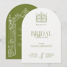 Vintage Sage Green Elegant Garden Bridal Shower