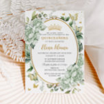Vintage Sage Green Floral Butterflies Quinceañera  Invitation<br><div class="desc">Personalise this vintage chic sage green floral Quinceañera / Sweet 16 birthday invitation easily and quickly. Simply click the customise it further button to edit the texts, change fonts and fonts colours. Featuring soft watercolor sage green flowers, butterflies and a gold trimmed oval space to put all your important celebration...</div>