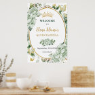 Vintage Sage Green Floral Butterflies Quinceañera