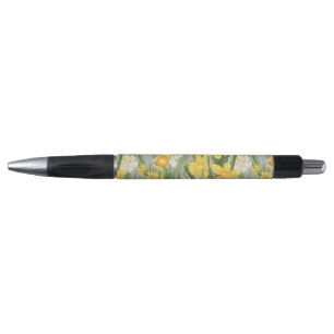Vintage Sage Green Japanese Daffodil Floral Art