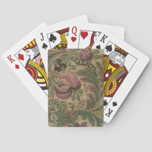Vintage Sage Mauve 1918 Botanical Pattern Playing Cards