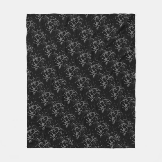 Vintage Sagittarius Constellation Map Hevelius Fleece Blanket (Front)