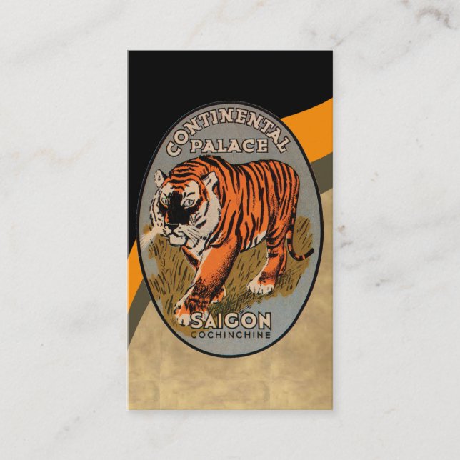Vintage Saigon Hotel Poster Business Card (Front)