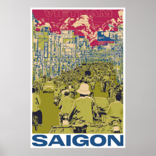 Vintage SaiGon Vietnam travel Poster