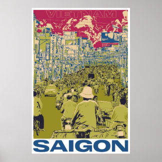 Vintage SaiGon Vietnam travel Poster