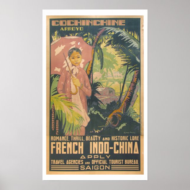 Vintage Saigon Vietnam Travel Poster (Front)