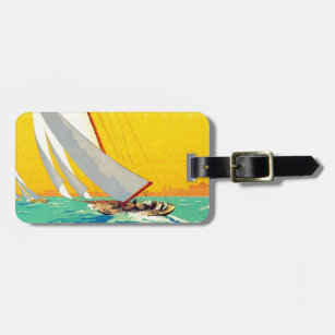 Vintage Sail Boats French Travel Luggage Tag