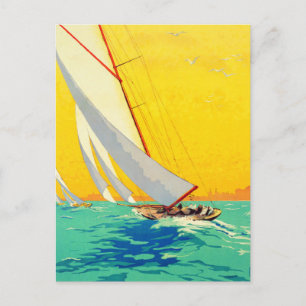 Vintage Sail Boats French Travel Postcard