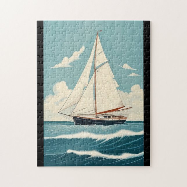 Vintage Sailboat Jigsaw Puzzle (Vertical)
