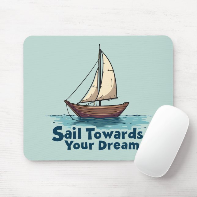 Vintage Sailboat Nautical Inspirational Quote Mouse Pad (With Mouse)